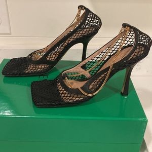 Final Price Drop - Bottega Veneta Stretch Sandal with Gold Chain